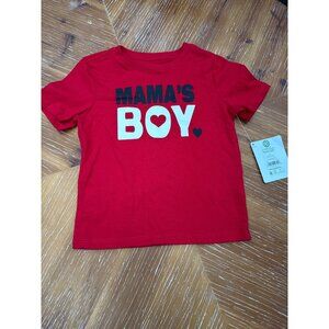 Way To Celebrate! Valentines Day Red "Mamas Boy" Toddler T-Shirt 3T